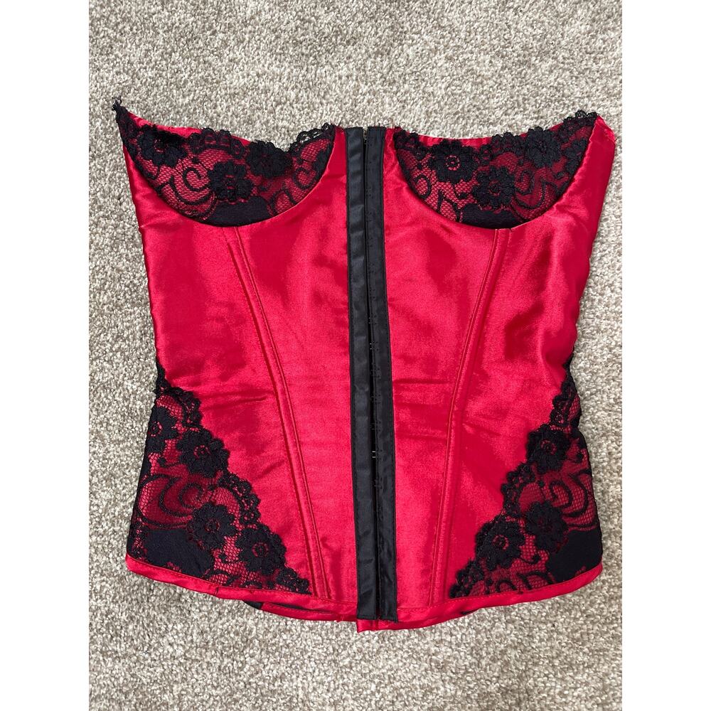 Coquette Womens Satin Lace Vampire Y2K Whimygoth Romantic Regency Corset Red S